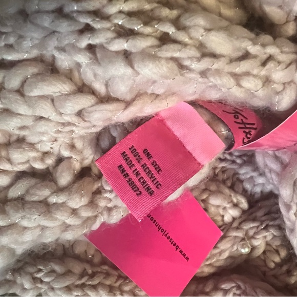 Betsey Johnson Pearly Infinity Snood Scarf Pink - Picture 6 of 8